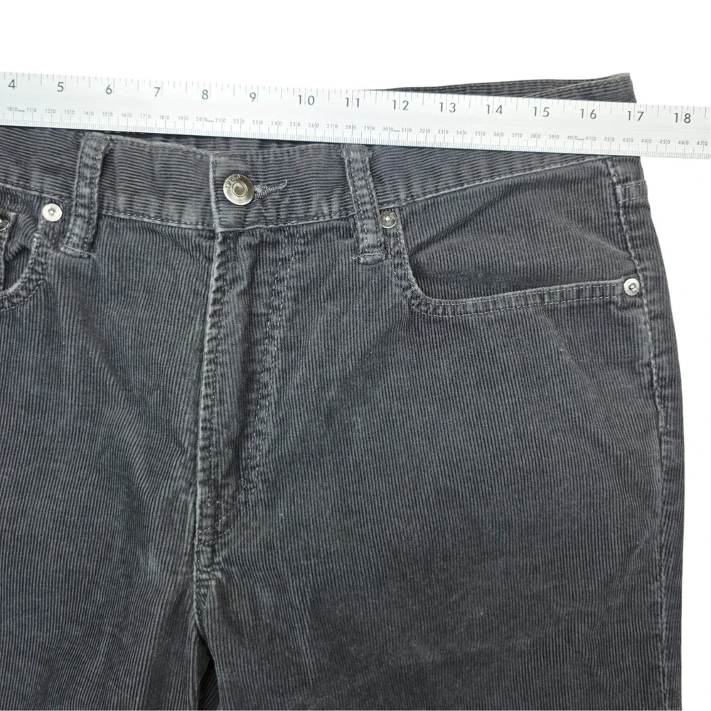 Gap 1969 Mens Straight Corduroy Pants Eclipse Gray 33x32 Cotton Cords